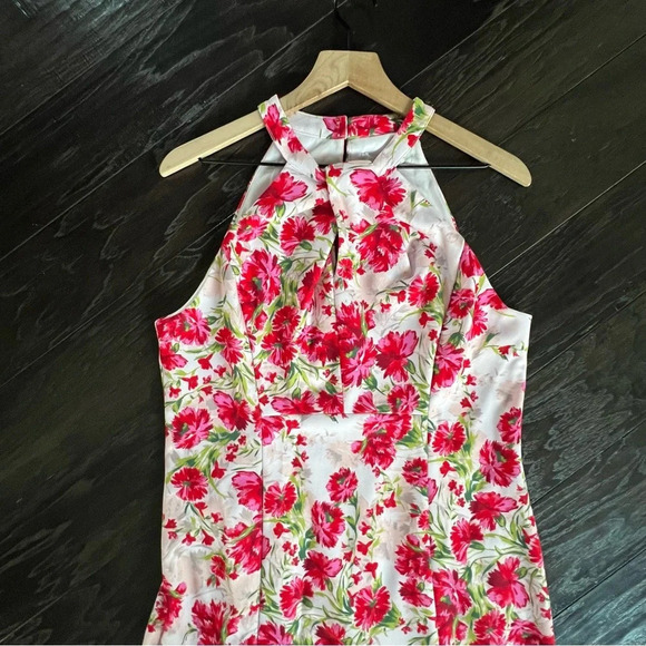 New Julia Jordan Dress, Size 12 Knot Halter Midi Dress, Pink Floral Blush Multi - Picture 13 of 16